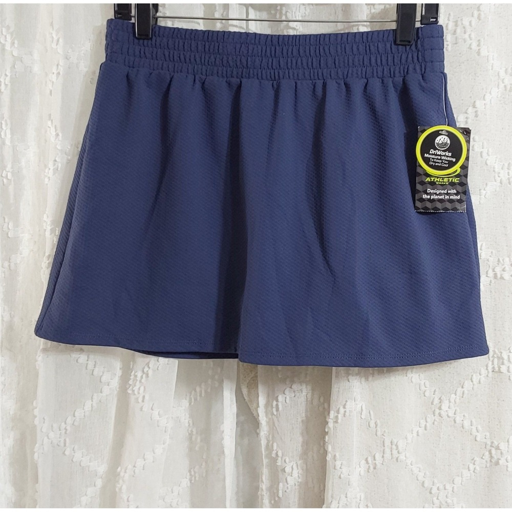 NWT Athletic Works Women Blue DriWorks Textured Active Skort Size S 4-6